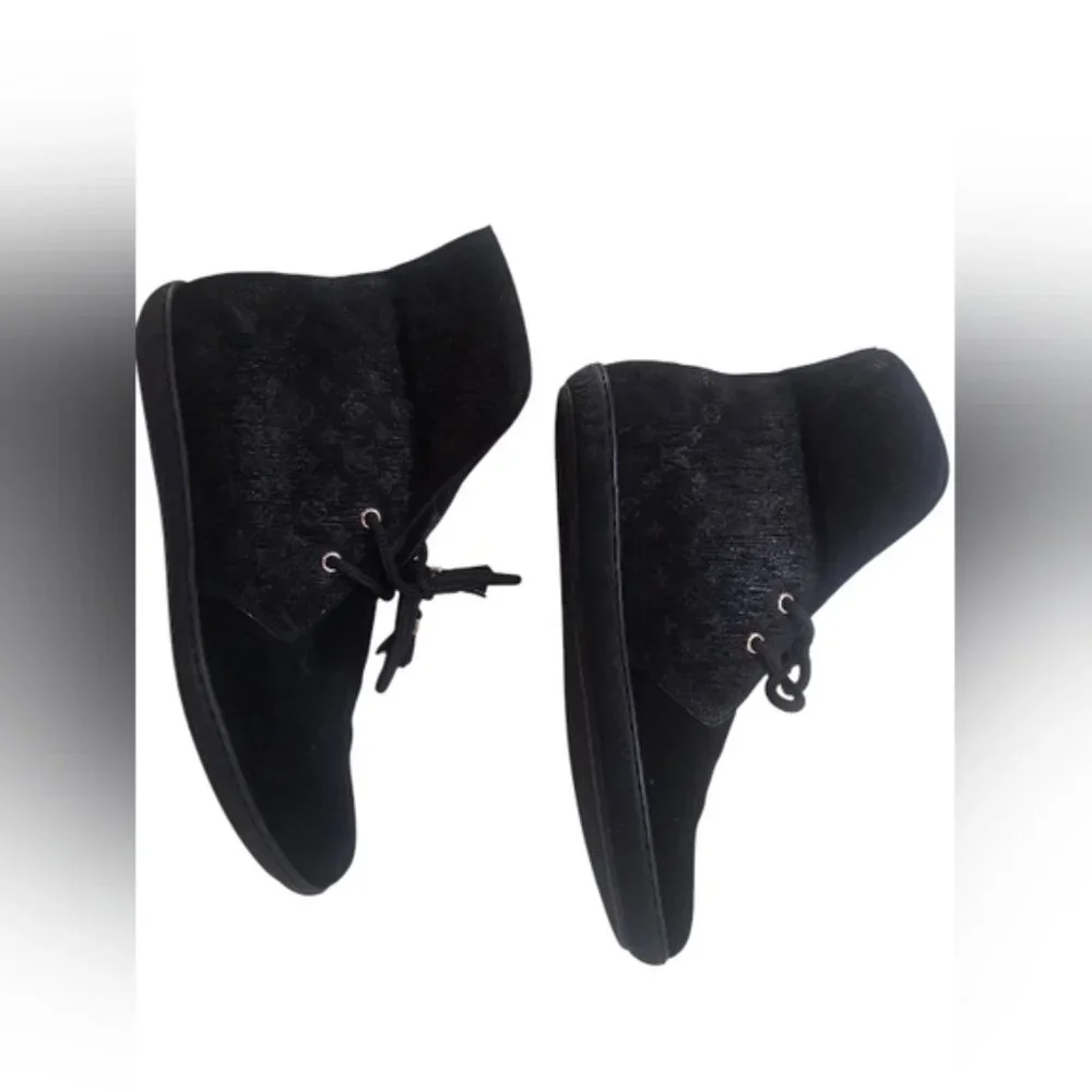 LOUIS VUITTON Boots Heel Monogram Suede Black EU36.5 RARE! - Picture 6 of 16